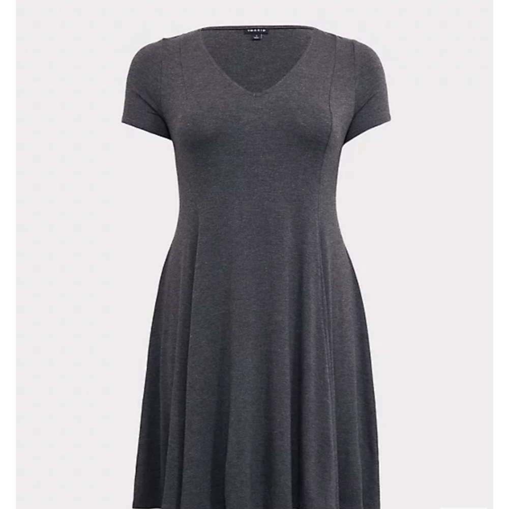 Torrid grey fluted jersey dress sz0